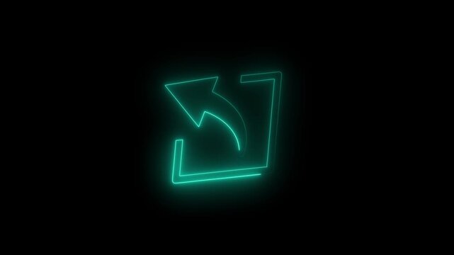 share arrow icon animation on black background.
