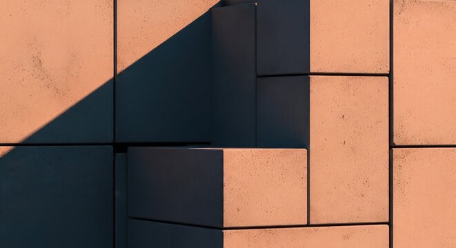 Orange concrete blocks with dark blue shadows background wallpaper poster banner download 2026 2027