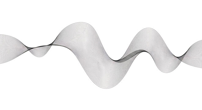 Abstract wavy line pattern formed by interconnected small dots, representing sound waves, data visualization, or digital flow, sound wave