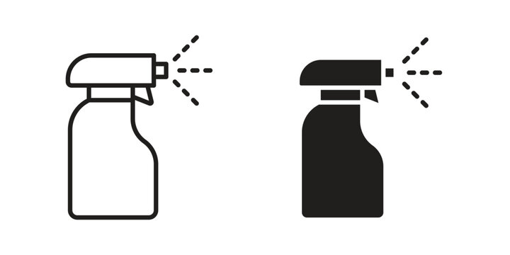 Spray bottle icons. Vector graphic. Editable vector stroke. EPS 10.