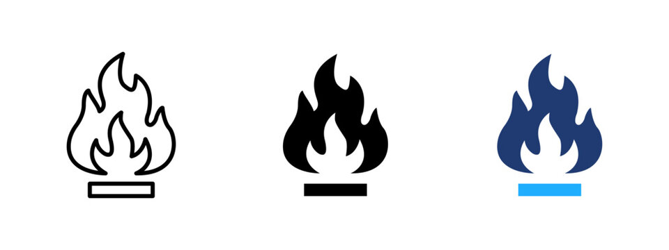 Gas stove burner icon. Kitchen cooking surface symbol. Flame, heat and energy sign. Cooking, hot and appliance concept representing gas burner and ignition.