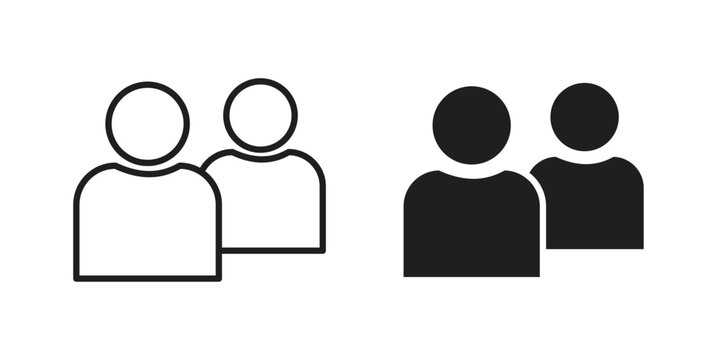 Users icons. Vector graphic. Editable vector stroke. EPS 10.