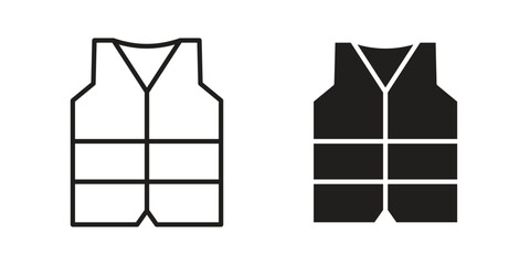 Vest jacket icons. Vector graphic. Editable vector stroke. EPS 10. © Warpiya