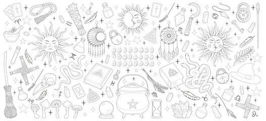 Magic items. Hand drawing illustration.  © Okliii