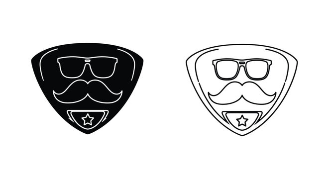 Jewish beard and glasses logo Vector