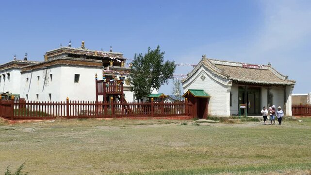 The  Lavran temple is the only active temple on the territory of the ancient Erdene Zuu monastery. Sunny summer day.