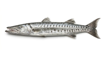 Naklejka premium Barracuda fish long body isolated on white