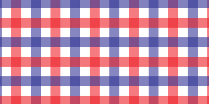 Red and Light Blue Gingham pattern. Texture from rhombus/squares for - plaid, tablecloths, clothes, shirts, dresses, paper, bedding, blankets, quilts and other textile products. Vector illustration