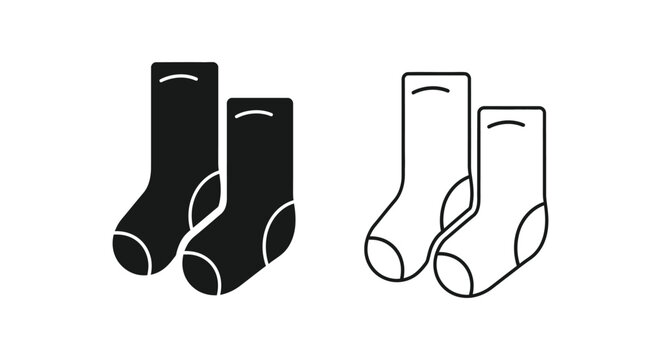 Black and white socks illustration Vector