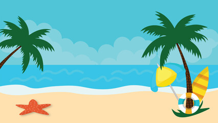Fototapeta premium tropical beach with palm trees
