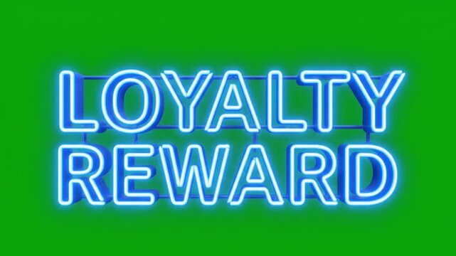 Neon Loyalty Reward Sign on Green Background