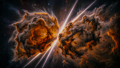 cosmic explosion in space with bright light