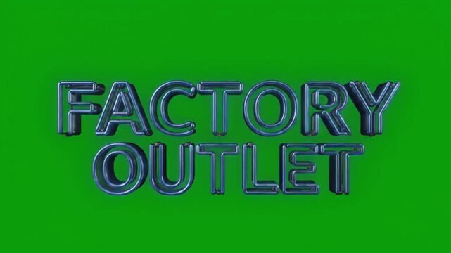 Neon sign reading 'FACTORY OUTLET' on green background