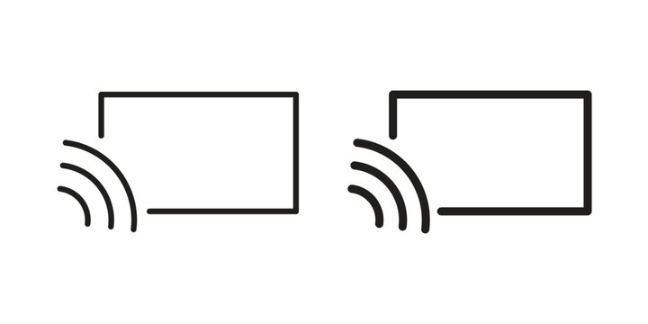 Screencast icons for web and mobile UI design. Glyph vector with editable stroke