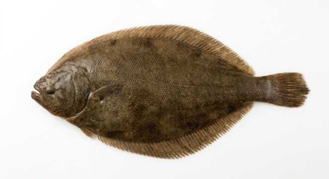 Flat sole fish isolated on white