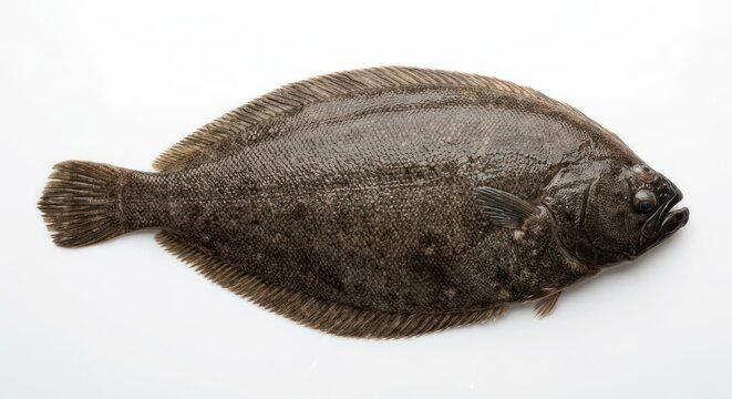 Flat sole fish isolated on white