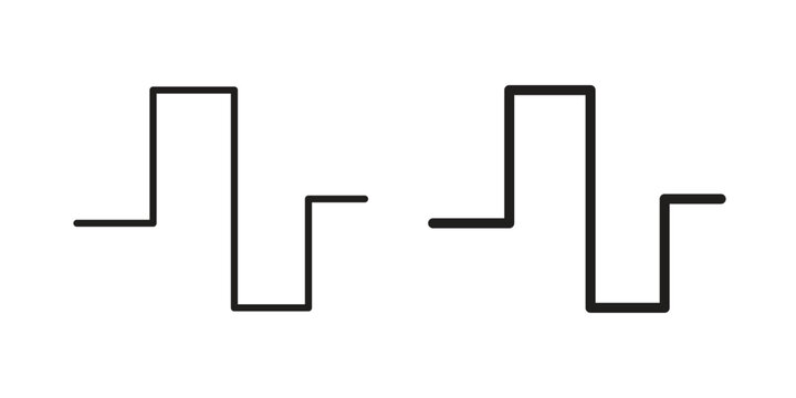 Wave square icons for web and mobile UI design. Glyph vector with editable stroke