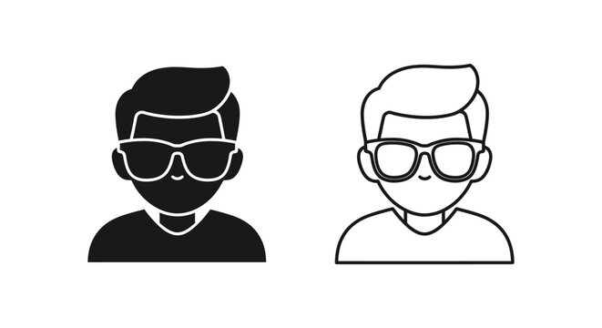 Two stylish men wearing sunglasses side by side Vector
