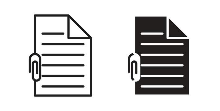 Attach document icons symbol. Simple, flat design for web or mobile app