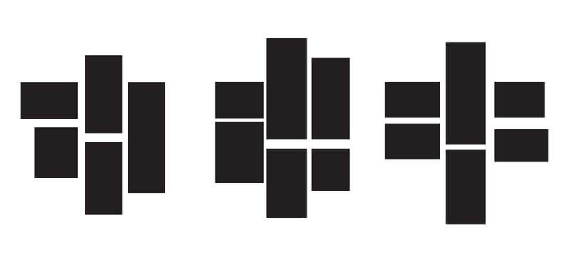 Asymmetrical 6 photo collage vector illustration. Tiles pattern for web and mockup presentation. Collage templates, Comics page grid layout abstract photo frames. pattern photo template collage.eps.10