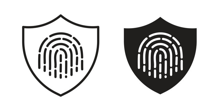 Biometric security icons symbol. Simple, flat design for web or mobile app
