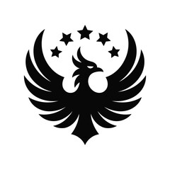Naklejka premium Eagle tattoo design with wings and shield emblem