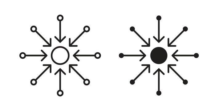 Centralized icons symbol. Simple, flat design for web or mobile app