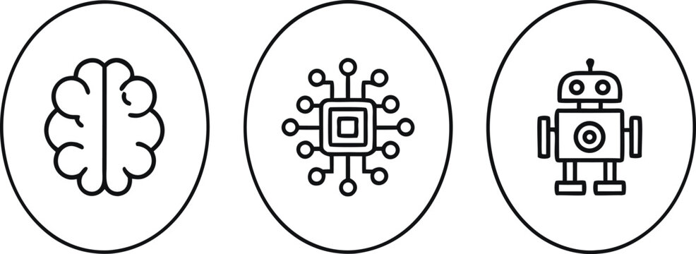 Artificial intelligence line with brain chip and robot line minimal technology