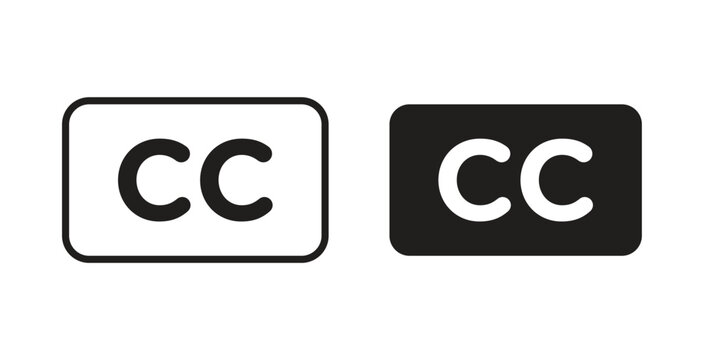Closed caption icons symbol. Simple, flat design for web or mobile app