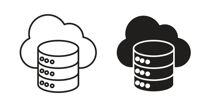Cloud database icons symbol. Simple, flat design for web or mobile app