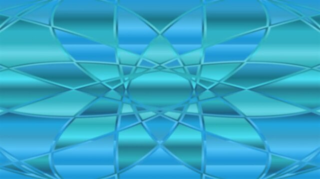 blue morphing psychedelic flower pattern 1990s rave style music video kaleidoscope effect like the early 90s house, dance and trance scene in gaudy vibrant cyan, teal and azure blue 4K animation 