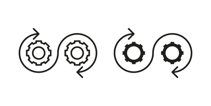 Dev ops icons symbol. Simple, flat design for web or mobile app