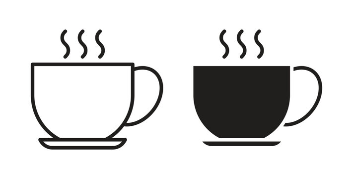 Hot tea icons symbol. Simple, flat design for web or mobile app
