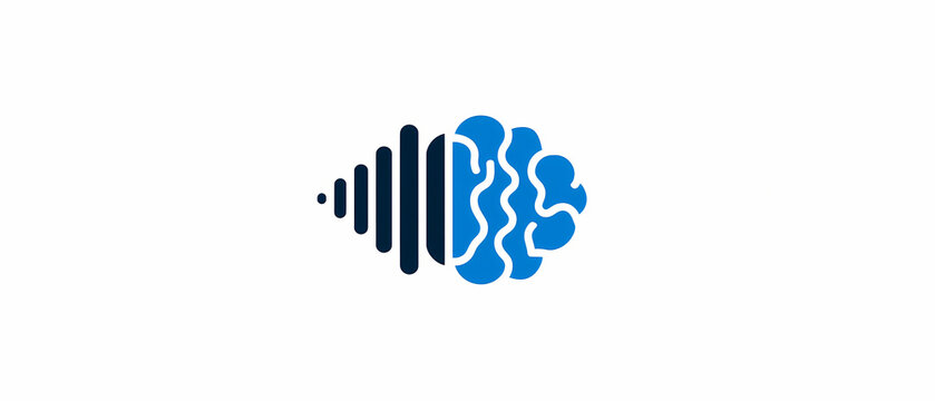 Abstract brain illustration made of sound waves on a dark background technology concept minimal vector graphic