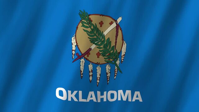 Oklahoma State Flag Waving, Native American Heritage 4K Animation