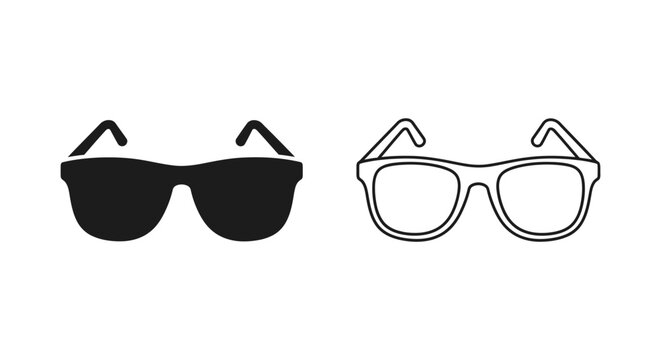 Sunglasses and glasses side by side comparison Vector