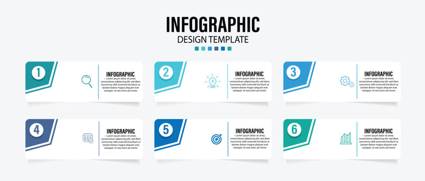 Infographic Templete Design. Infographic label template with icons. 6 options or steps. Infographics for business concept,info graphics,flow charts,presentations,web sites,banners,printed materials.