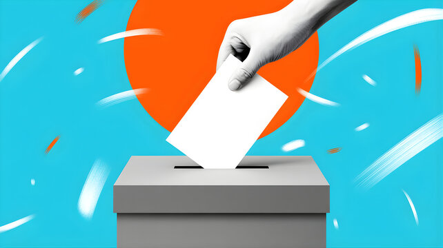 Voting and democracy concept illustration