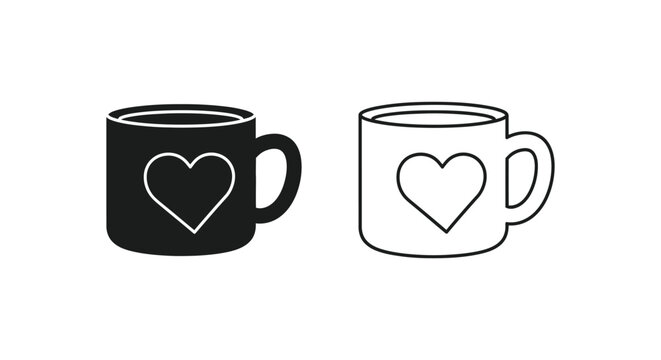 Heart design mugs Vector