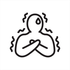 Panic Attack Line Icon – Acute Anxiety Episode Symbol © Gabriella