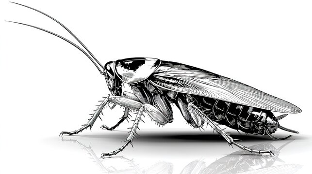 cockroach isolated on white background