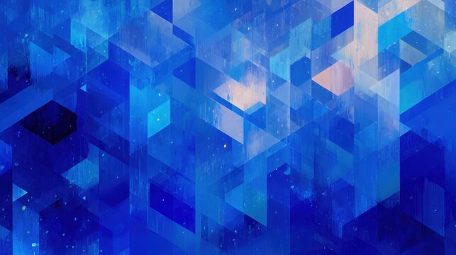 Isometric cube pattern creating layered depth on blue background
