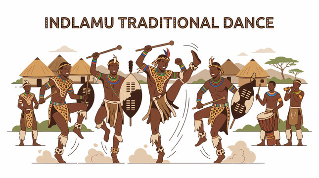 Indlamu Traditional Dance African Performers Village Culture