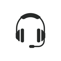 Fototapeta premium Black Headset with Microphone.