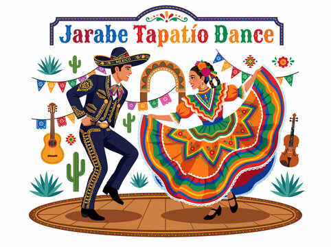 Jarabe Tapatio Mexican Folk Dance Couple