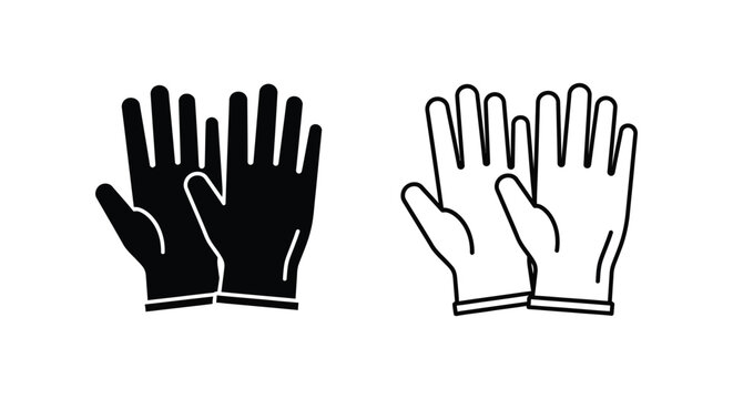 Black and white hands with palms facing forward Vector