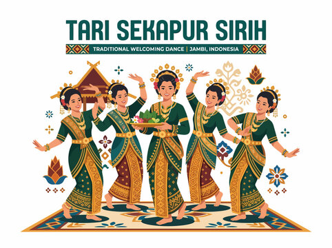 Tari Sekapur Sirih Traditional Welcoming Dance Jambi Indonesia