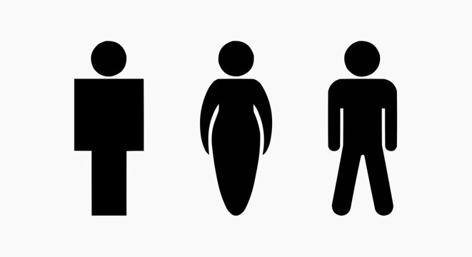 Men and women silhouette icons representing people and family group