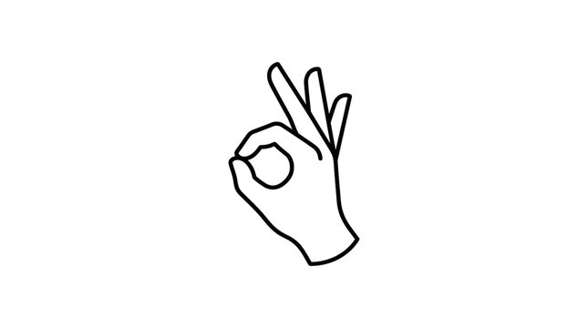 Human hand making an "okay" or "perfect" gesture with thumb and index finger, isolated white background