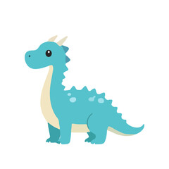 Naklejka premium Flat design kawaii dragon isolated on white background